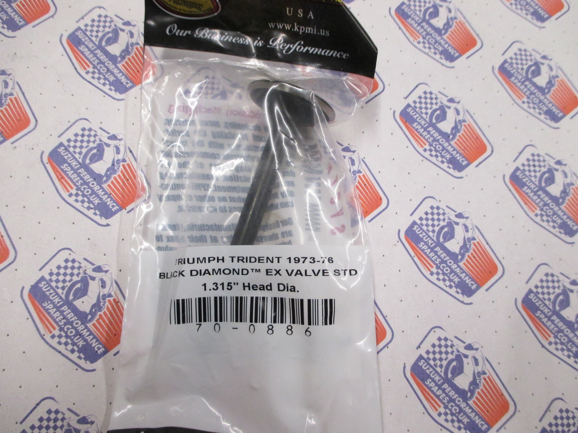 Kibblewhite Triumph Trident Stainless Black Diamond valves