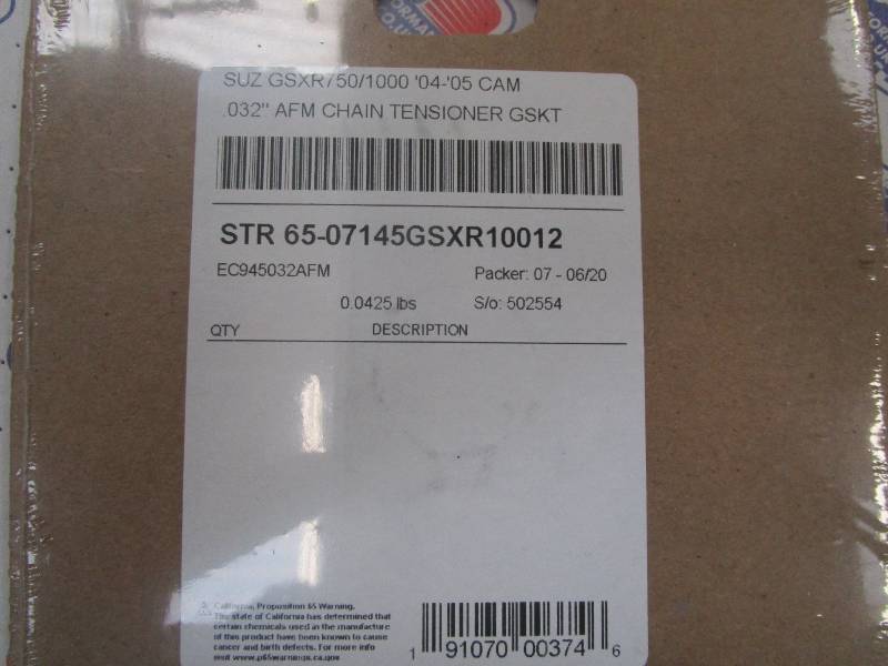 GSXR600/750 K4/5 Tensioner Gasket - Camchain Tensioner Gasket Cometic AFM