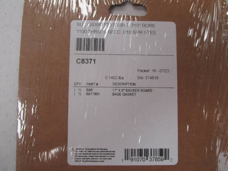 GSXR1100W 93-98 Cometic Base Gasket - C8371 Spring Steel Base Gasket