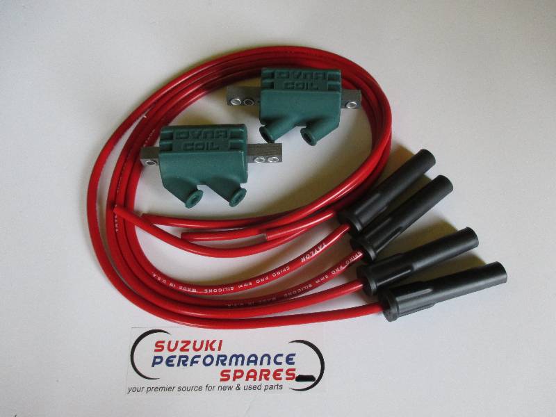 Suzuki GSF650 Bandit Dyna Coils & Red Taylor Leads - 3 ohm Coils & Red long cap Leads