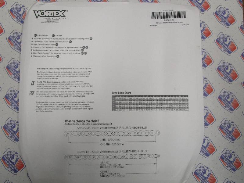Vortex CAT5 840ZK Rear Sprocket - Marvic BST Marchenesi 530 Pitch contrast cut