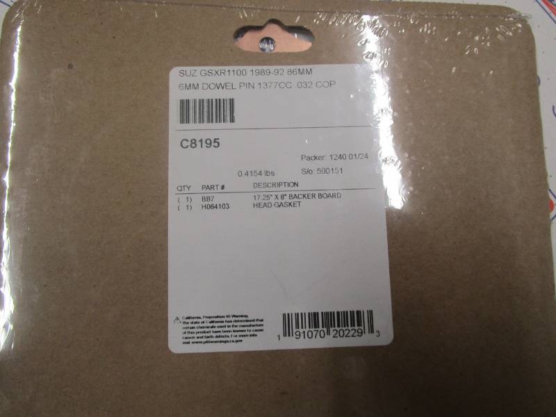 GSXR1100 86mm Copper Head Gasket - C8195 Cometic Copper 0.032"