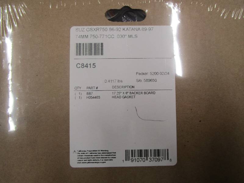 Suzuki GSXR750 88/89 Cometic Head Gasket 74mm - 74mm MLS Head Gasket