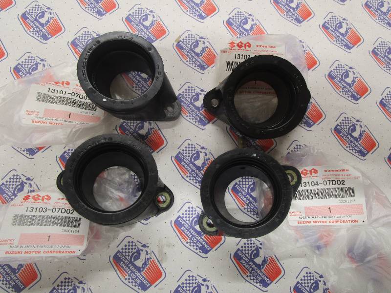 GSXR750RK 1989 Inlet Rubbers for 40mm Carbs - OEM Rubbers , Set 4 ,