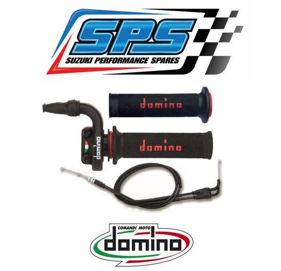 Aprilia Tuono 1000 00-05 Domino KRR-03 Quick Action Throttle, Grips & Cables - With Black/Red Grips