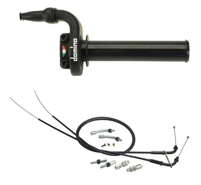 Aprilia Caponord 1200 13-17 Domino KRR-03 Quick Action Throttle, Grips & Cables - With Black/Red Grips