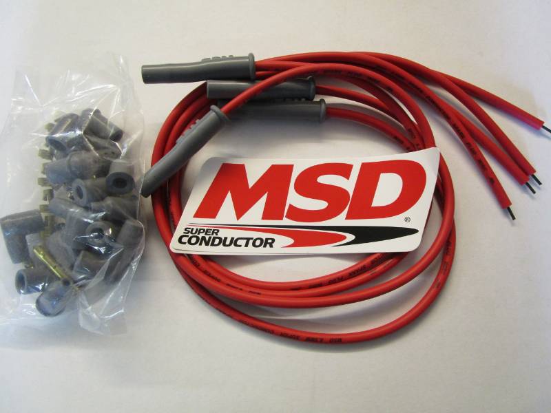 MSD 8.5mm Pro Plug Wires - Red 4 Cylinder lead Set. 31449