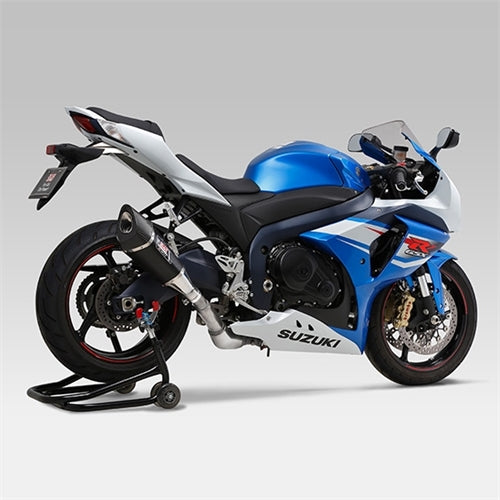 Suzuki GSXR 1000 (12-16) Yoshimura Black Metal Magic R-11 Slip On With Carbon Single-Exit Coned End Cap Road-LEGAL - Suzuki GSXR 1000 (12-16)