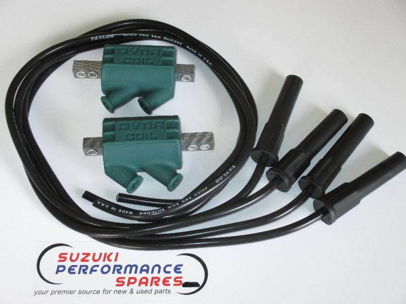 Suzuki GSXR750 85 to 95 Dyna Coils & Black Taylor Leads - 3 ohm Coils & Black long cap Leads