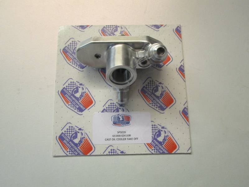 GS750 Oil Cooler Take Off - Cast Race style fitting Assembly.