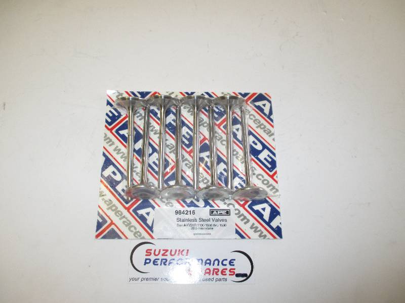 GSXR1100 86 to 90 APE stainless Valves - Oversize 30 mm Intake Valves. Set 8