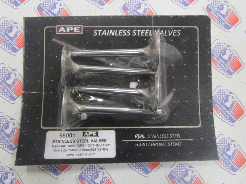 Kawasaki Z1000J 38.6mm Inlet Valves - APE Stainless Intake Valves. Set 4.