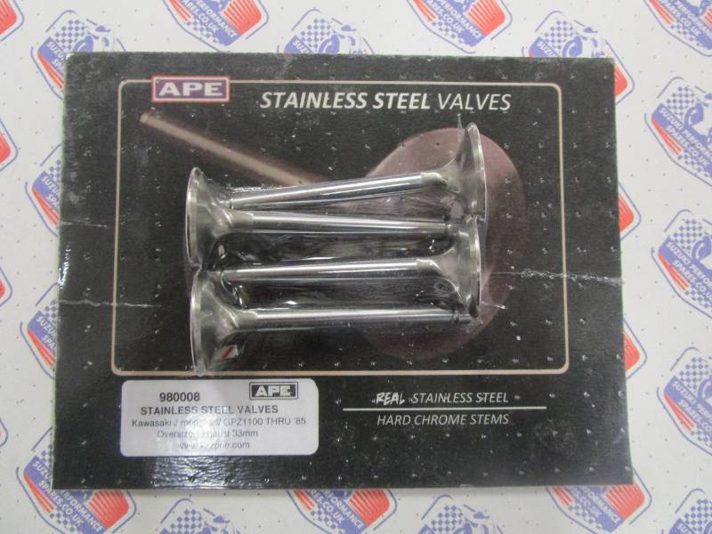Kawasaki Z1000j 33mm Exhaust Valves - APE Stainless Exhaust Valves. Set 4. 980008