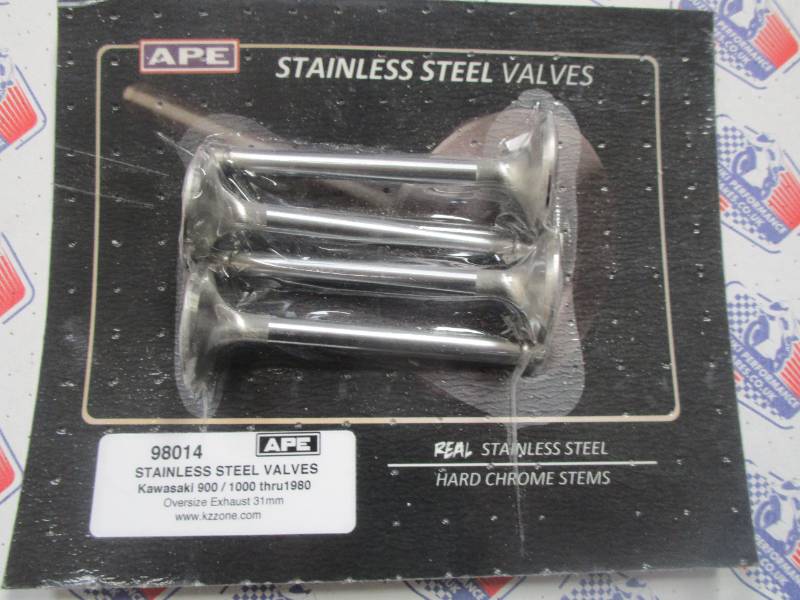 Kawasaki Z1000 Z900 31mm Exhaust Valves - APE Stainless Exhaust Valves. Set 4.