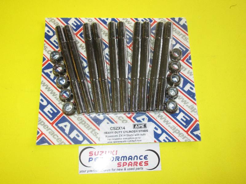 Kawasaki ZX14 ZZR1400  - APE HD Cylinder Studs and Nuts CSZX14