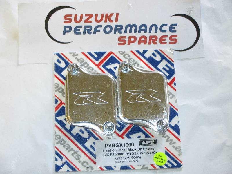 GSXR600 GSXR750 Pair Valve Block Off Plates. APE - APE reed chamber Covers 00-07