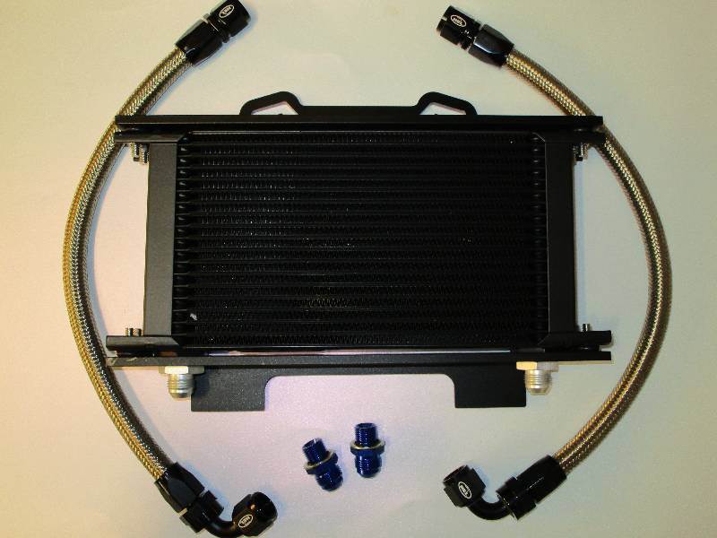 Suzuki GSXR1100 89-92 Oil Cooler Kit - SPS HEL Performance Oil Cooler, lines and Brackets