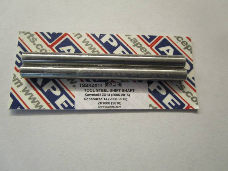 Kawasaki ZX14R ZZR1400 APE Shift Shafts. - Tool Steel shift Shafts.