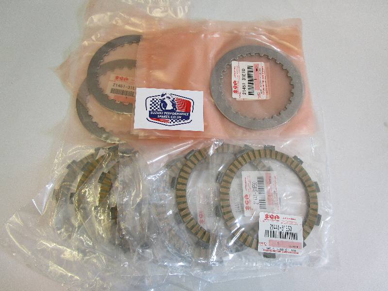 Suzuki GSXR750K1 OEM Clutch Plates - Friction and Steel Plates. Full Set Genuine.