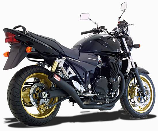 Suzuki GSX1400 Yoshimura Cyclone Full System - Stainless Black Straight System