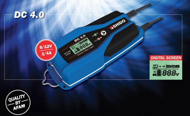 SHIDO DC4.0 Dual LITHIUM BATTERY CHARGER 6V/12V 1A/4A  - FOR LEAD-ACID & LITHIUM BATTERIES