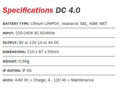 SHIDO DC4.0 Dual LITHIUM BATTERY CHARGER 6V/12V 1A/4A  - Suzuki GSX1400 2001>