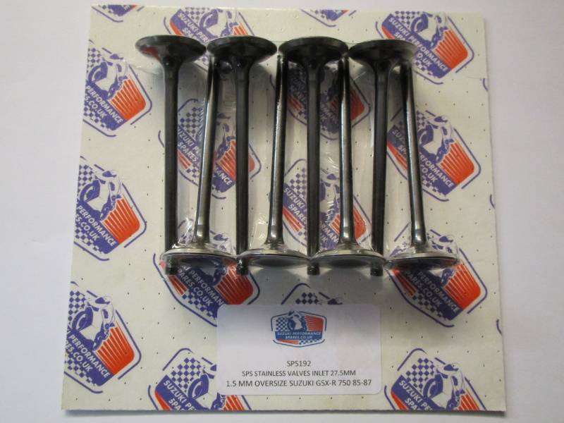 Suzuki GSXR750 85-87 Oversize Valves Set 8 - Stainless 27.5mm 1.5mm OS Inlet Valves