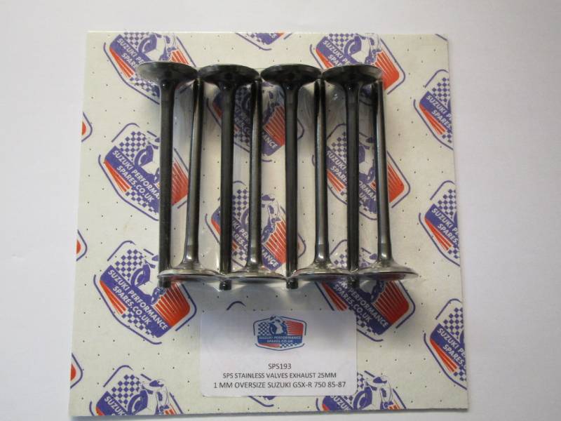 Suzuki GSXR750 85-87 Oversize Valves Set 8 - Stainless 25.0 mm 1.0mm OS Exhaust Valves