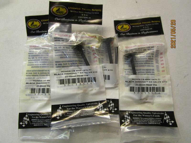 Honda CB400 Four Stainless Exhaust Valves - Kibblewhite Black Diamond Ex Valves Set 4.