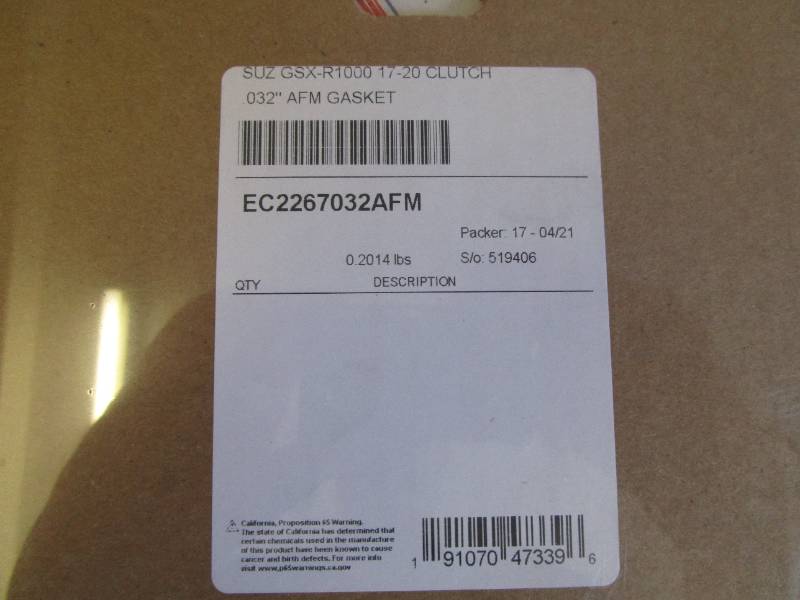 GSXR1000 2017 to 21 Cometic Clutch Gasket - AFM reusable Gasket.