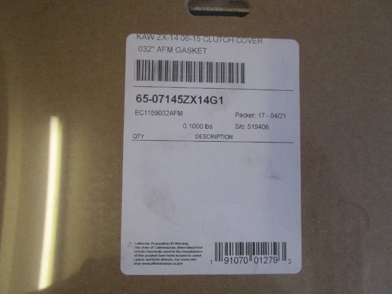 Kawasaki ZX14R 06-21 Cometic Clutch Gasket - AFM reusable Gasket. ZZR1400