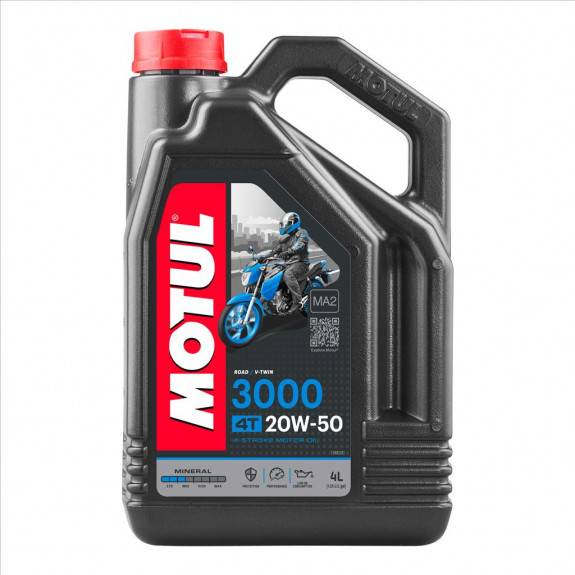 MOTUL 20W50 4T - 3000 ENGINE OIL - 4 LITRE - Semi synthetic HC-Tech oil - 4 Litres