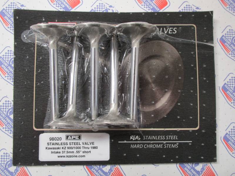Kawasaki Z1000 Z900 37.5mm Inlet Valves - APE Stainless Valves 0.055
