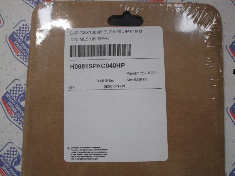Suzuki GSX1300R Hayabusa 81mm 40 thou HP Gasket - 81mm Cometic Hi Performance Head Gasket