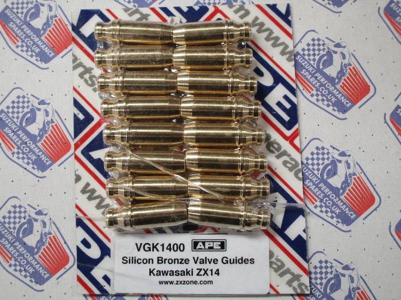 Kawasaki ZX14R ZZR1400 APE Valve Guides - Set 16, Bronze ally Performance Valve guides