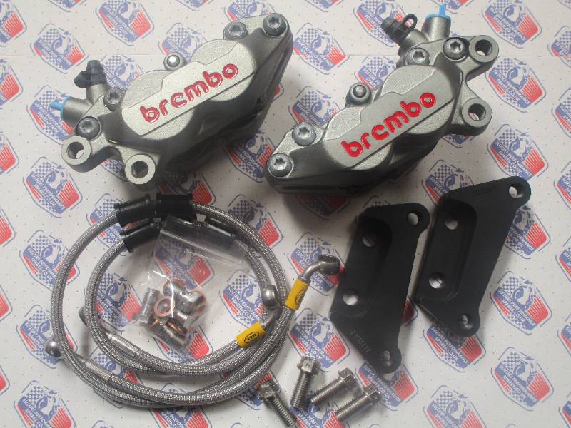 Suzuki GSXR750 00-03 Brembo Caliper Conversion Kit - Brembo P4 30/34 Forged Calipers and Adaptors