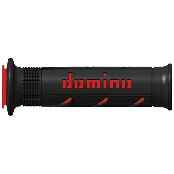 DOMINO Super Soft Road Grips - Pair - BLK/RD - Black/Red