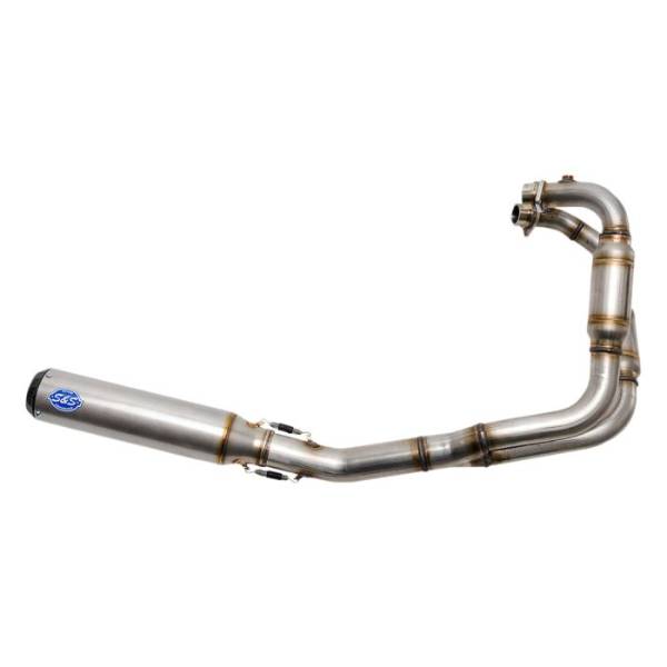 S&S 2-1 Qualifier Road Stainless Exhaust System With Fixed Perforated Baffle - Interceptor 650 / Continental GT 650