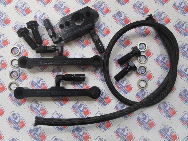 Suzuki GSX1100 Top End Oil Feed Kit - Stealth Black Billet Oil feed System