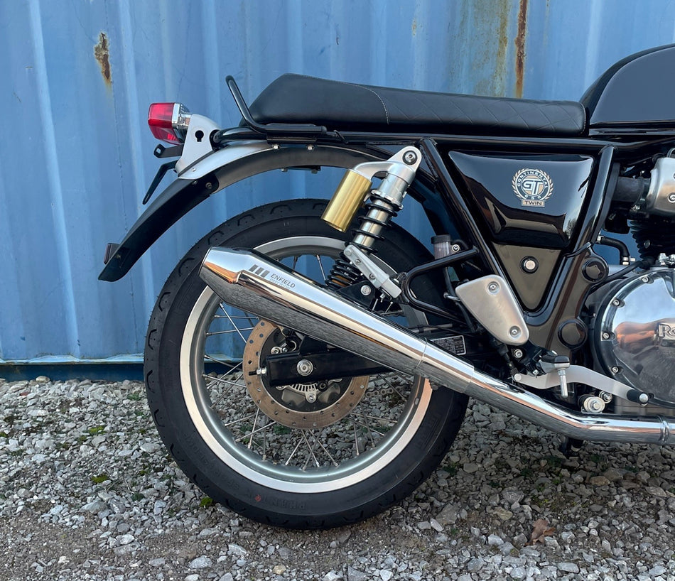 Royal Enfield 650 Interceptor / 650 Continental GT ENFIELD PRECISION 'SHORTY' Silencers - Polished Stainless Finish (Pair)