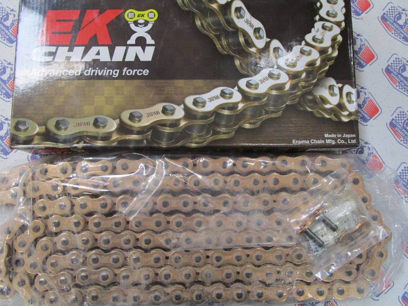 EK120 SRX2 Gold Chain. 150 Links. - Ideal for Long Arms ! with X Ring Longevity.