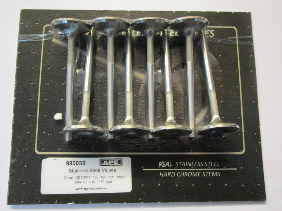 GSX1100 80-85 APE stainless Valves - Oversize 29.5 mm Intake Valves. Set 8 ,