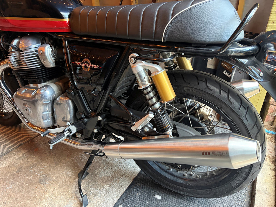 Royal Enfield 650 Interceptor / 650 Continental GT ENFIELD PRECISION Silencers - Brushed Stainless Finish (Pair)