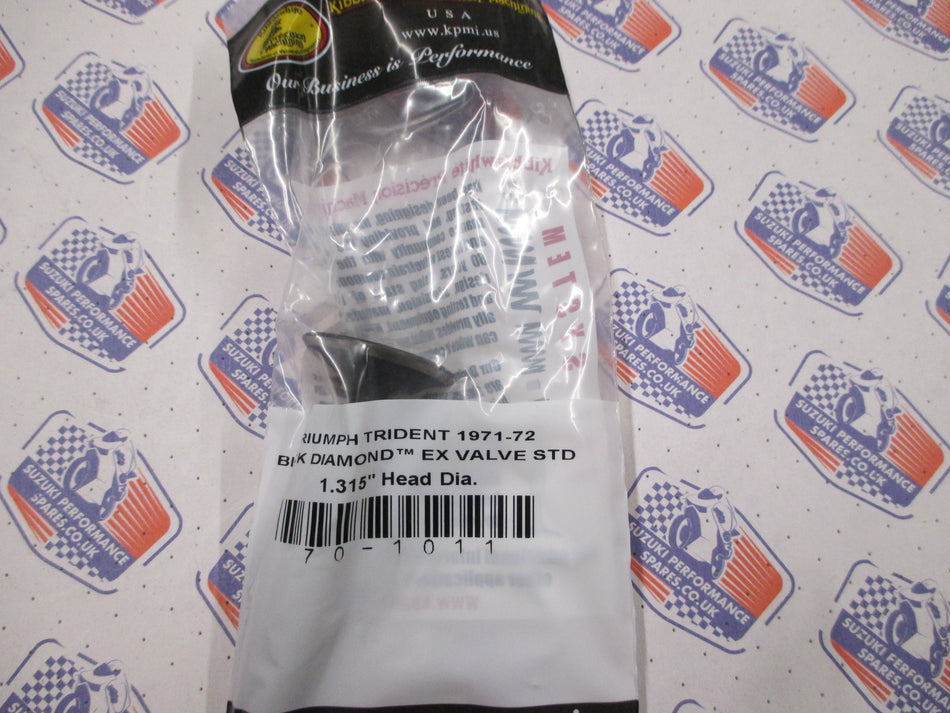 Kibblewhite Trident T150 71/72 Stainless Exhaust Valve Std Size 70-1011