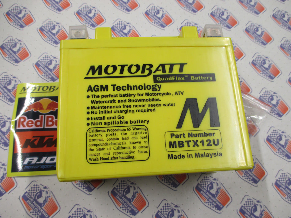 GSF1200 Bandit 12aH Battery - Maintainance Free Hi Power AGM Battery MBTX12U