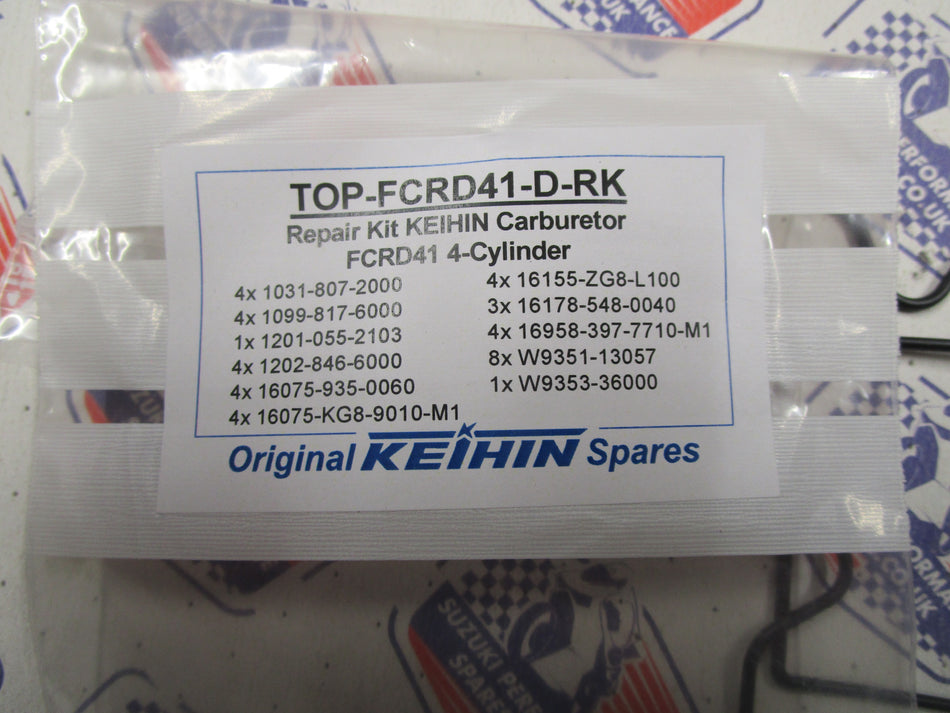 Keihin FCR Downdraft 41mm 4 cylinder Rebuild Kit FCRD41-D-RK