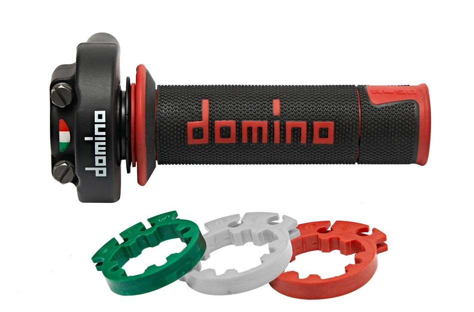 Domino Push-Pull XM2 Throttle Control With A450 Grips - Black & Red